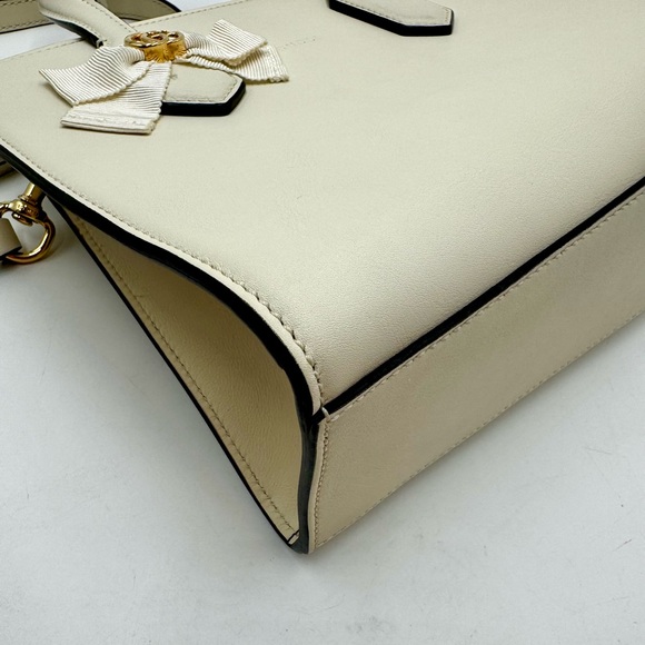 Auth Gucci Small Marmot Limited Edition Cream Leather 2way Tote Bag Preloved Ex+ - Picture 10 of 16